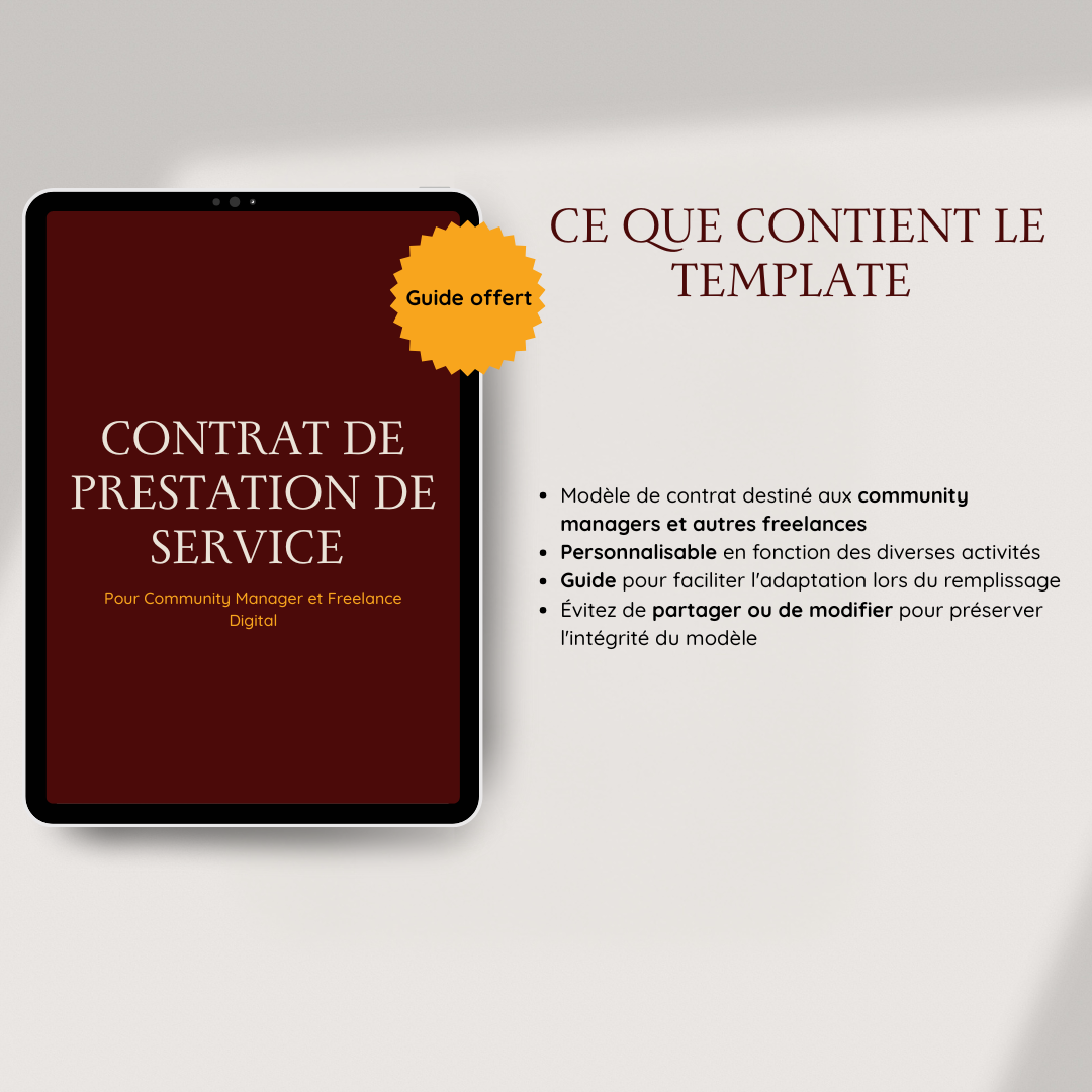 Template de Contrat de Prestation – Community Manager & Freelance Digital - Image 3